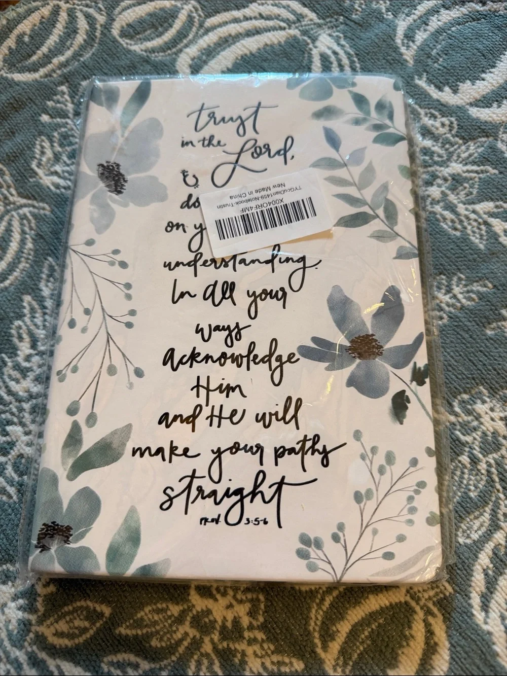 Floral Inspirational Hardcover Journal -Proverbs 3:5-6